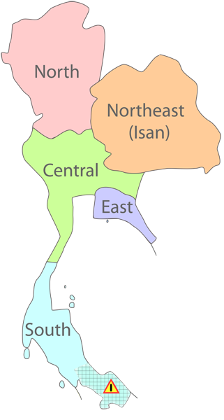 Thailand's regions.