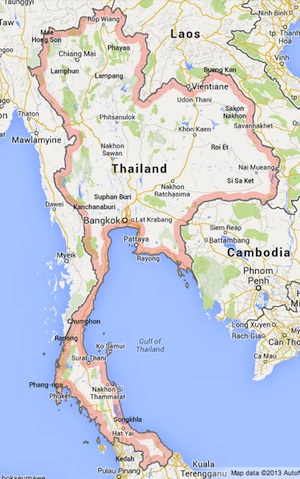 Thaimaan kartta - NemoGuides