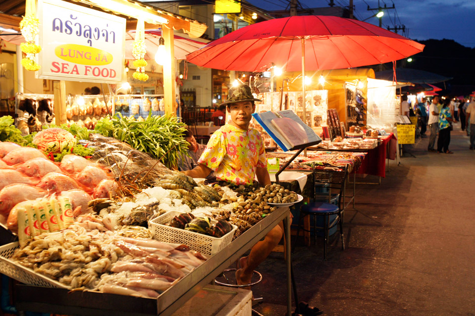 Hua Hin's Night Bazaar is a legendary seafood destination.