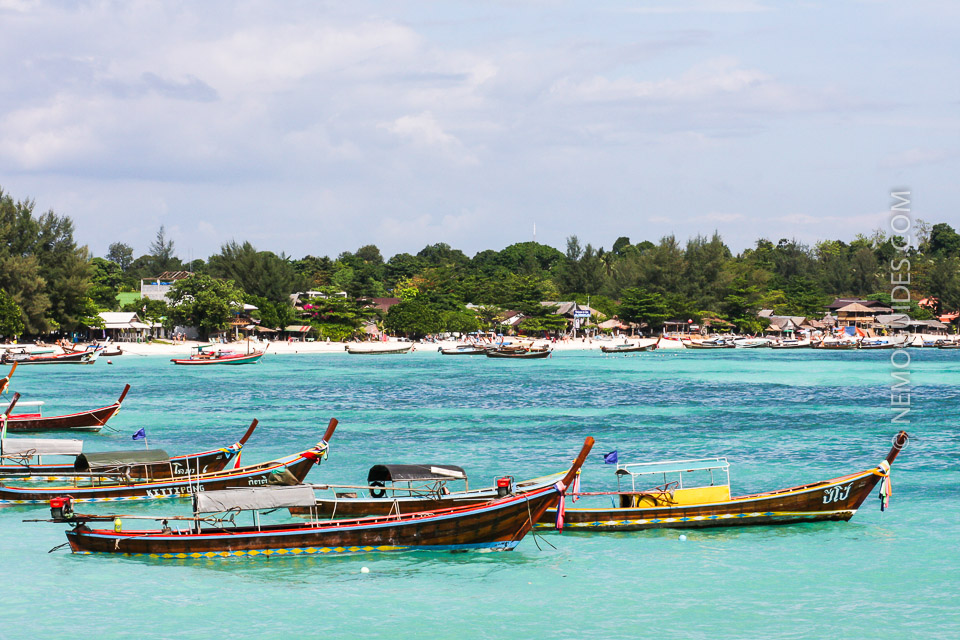Ko Lipe's Pattaya Beach can get crowded of longtail boats.
