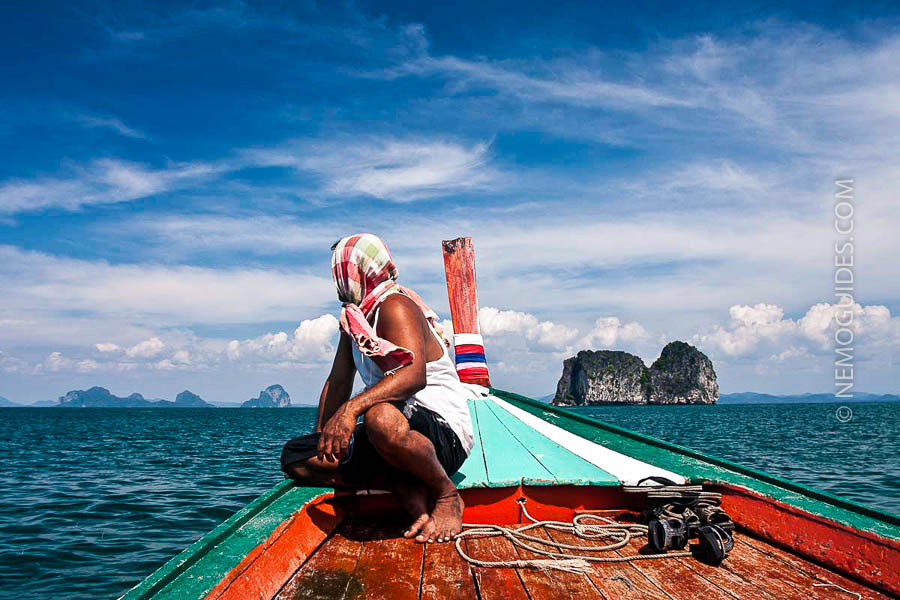 Boat ride to Ko Ngai takes you through Trang archipelago's amazing scenery.