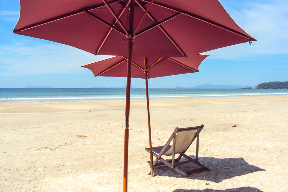 Two umbrellas and pure bliss on Ko Yai, Ko Phayam's favorite beach. Nothing else. 
