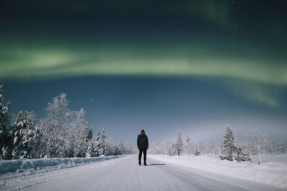 This guy has just accomplished one of his dreams – he has seen the northern lights! Photo: Daniel Ernst